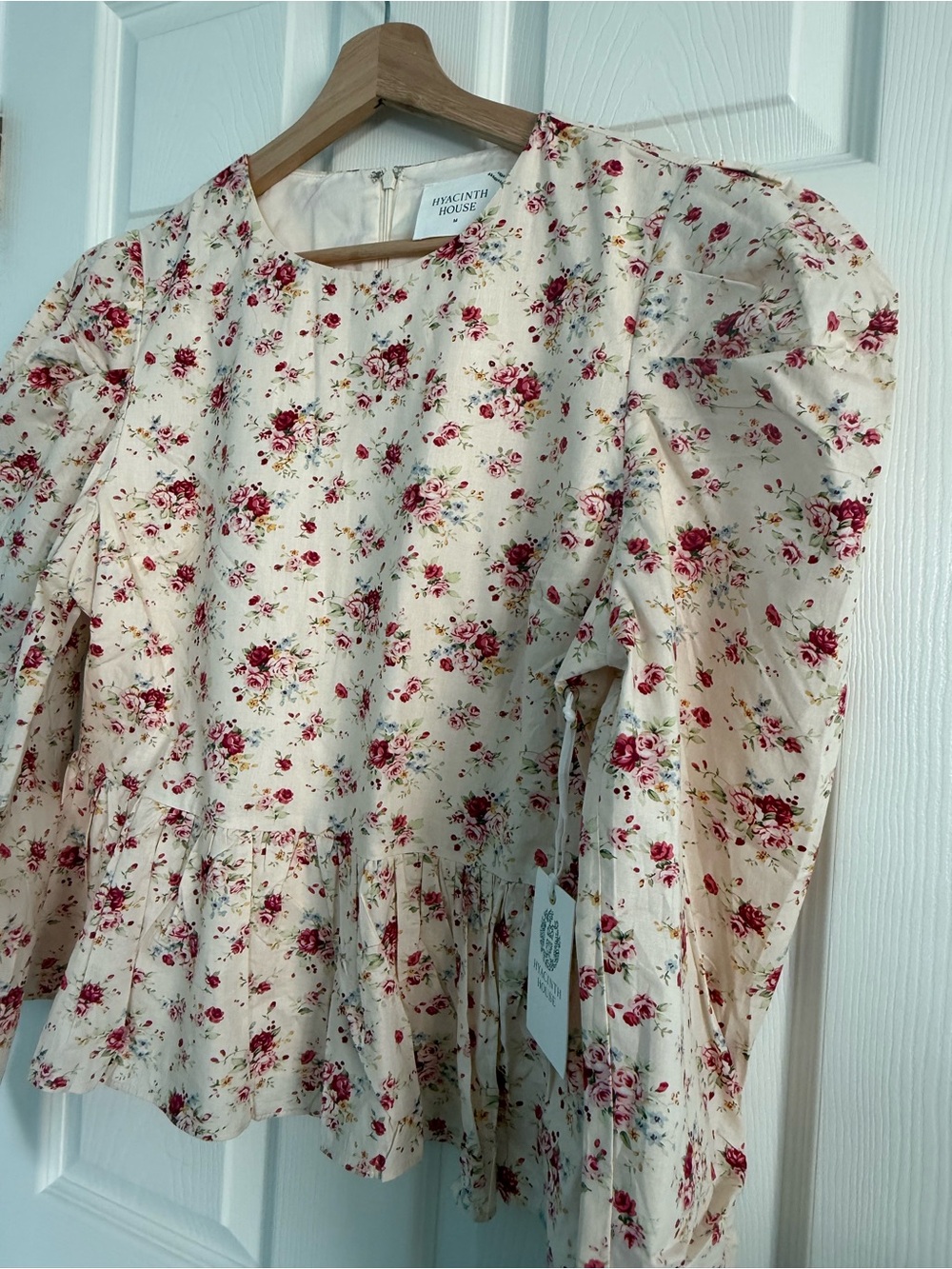 Tuckernuck Hyacinth House Floral Ava Peplum Blouse Top NWT Medium M - Picture 4 of 6